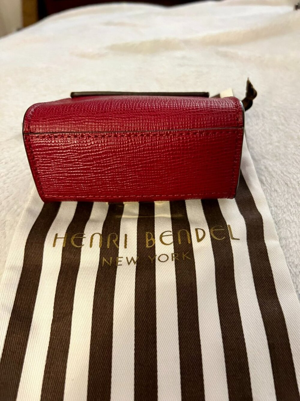 Henri Bendel Red Waldorf Party Bag (Mini Bag) with Dust Bag Like New - Picture 6 of 8